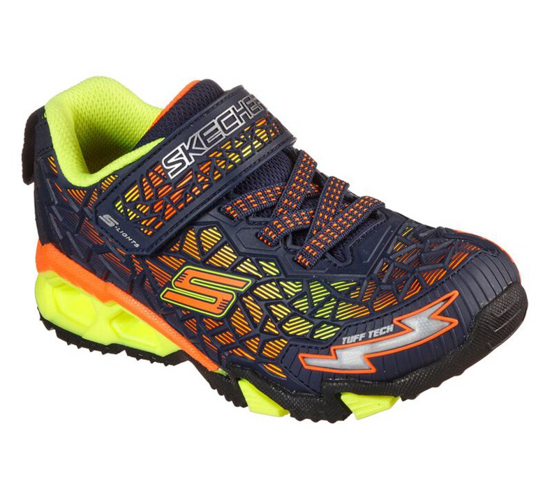 Skechers S Lights: Hydro Lights - Tuff Force - Boys Sneakers Navy/Yellow [AU-RO7303]